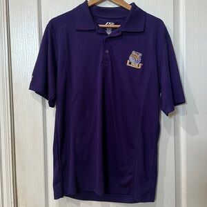 P2 By pro player, LSU monogrammed size medium purple short sleeve polo